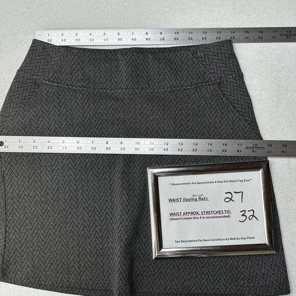 Title Nine Skirt Womens Small Passport Ponte Gray Herringbone Pockets Golf EUC - Picture 5 of 9